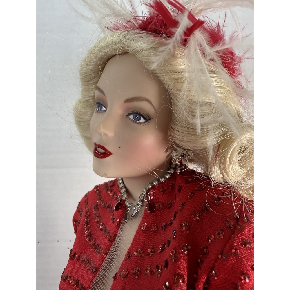 Franklin Heirloom Marilyn Monroe 19"Gentleman Prefer Blondes Figurine w/Stand - Picture 10 of 17